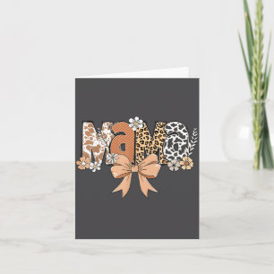 Retro-Mama Coquette-Schleifen-Leopard-Mama Muttert Karte