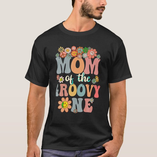 Retro Mama Groovy One Matching Family 1st Birthd T-Shirt (Vorderseite)