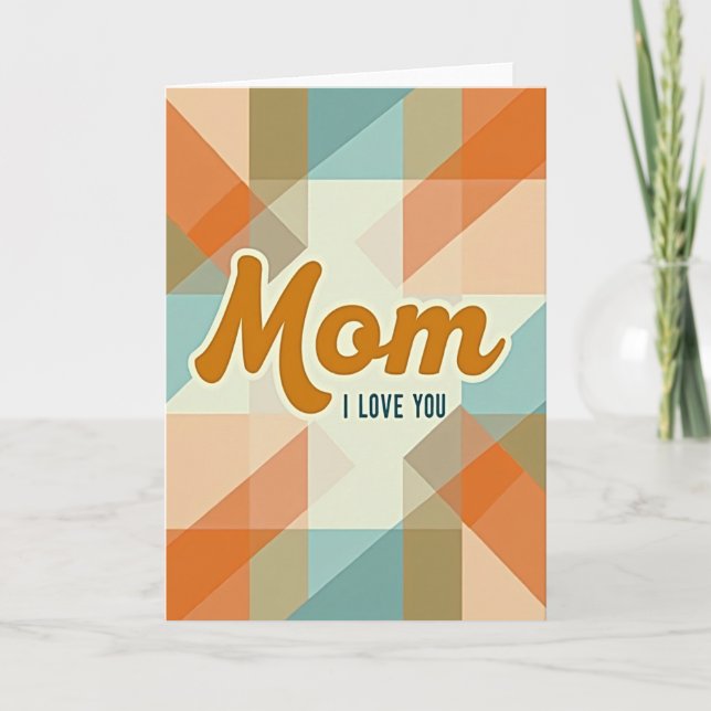 Retro Mama ich liebe dich Karte (Vorderseite)