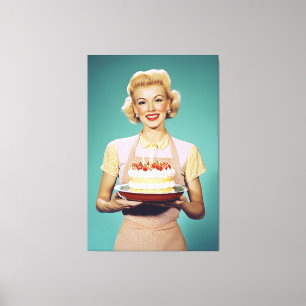 Retro-Mama zum Feiern Leinwanddruck