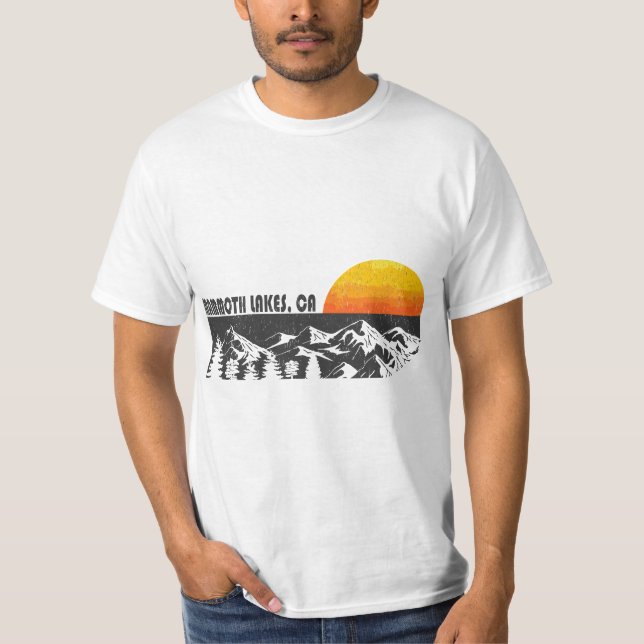 Retro Mammoth Lakes California Mountain Sunset  T-Shirt (Vorderseite)