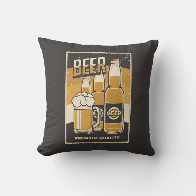 Retro Man Cave Classic - Cold Bottle Beer Kissen (Vorderseite)