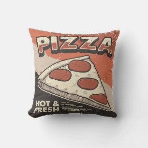 Retro Man Cave Classic Vintage Hot Pizza Throw Pi Kissen