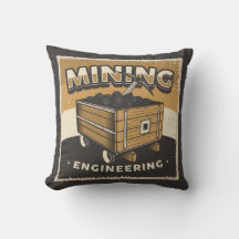 Retro Man Höhle Bergbau - Kohlegrab-Kissen