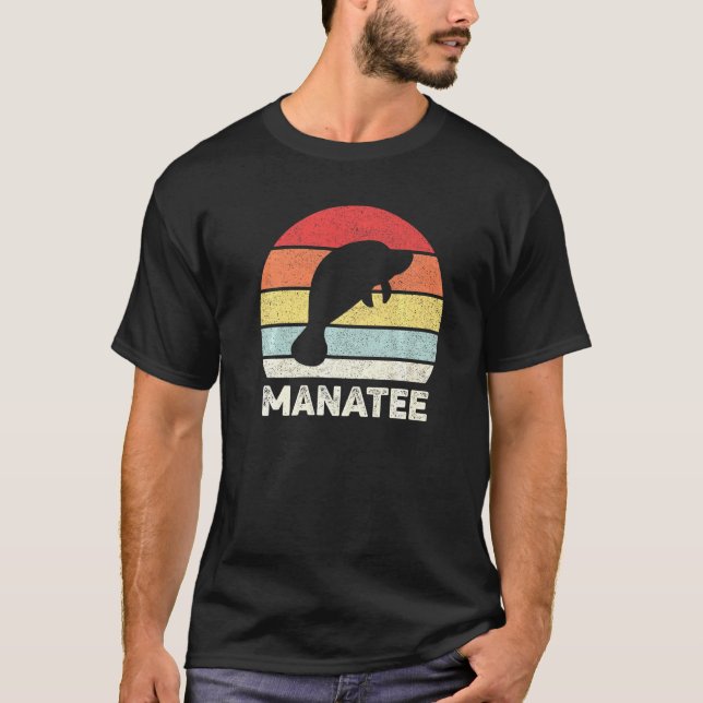 Retro Manatee Shirt Manatee Lover Vintag Tier (Vorderseite)