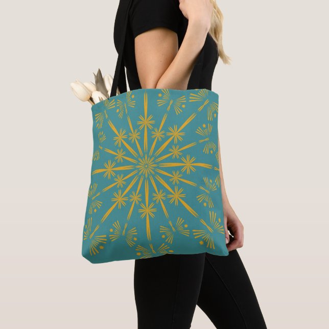 Retro Mandala Aquamarine Tasche (2 Größen) (Von Nahem)