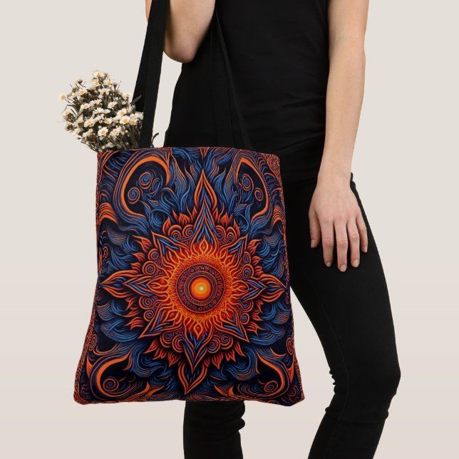 Retro Mandala Art Tote Bag - Stilvoll & funktionel (Von Nahem)