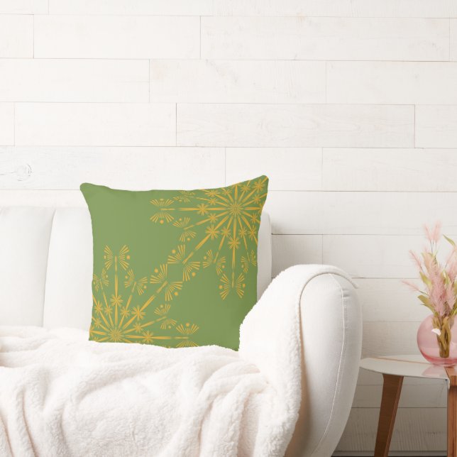 Retro Mandala Avocado Throw Pillow Kissen (Liege)