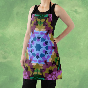 Retro Mandala Blau Lila und gelb