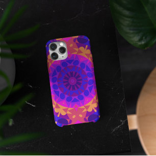 Retro-Mandala-Blume Blau Pink und Orange Case-Mate iPhone Hülle