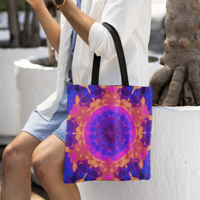 Retro Mandala Blume Blue Pink und Orange (Von Creator hochgeladen)