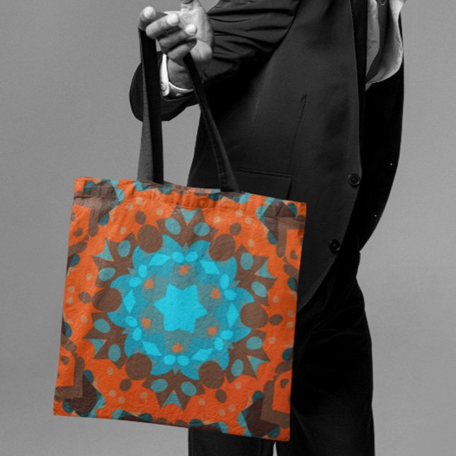 Retro Mandala Blume Blue und Orange (Von Creator hochgeladen)