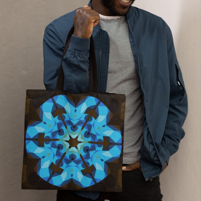 Retro Mandala Blume Blue und Orange (Von Creator hochgeladen)