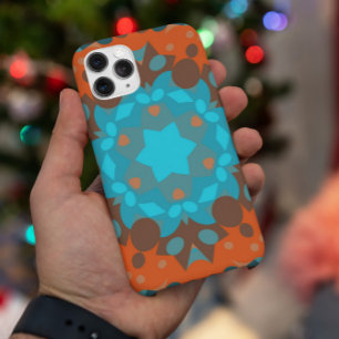 Retro Mandala Blume Blue und Orange Case-Mate iPhone Hülle
