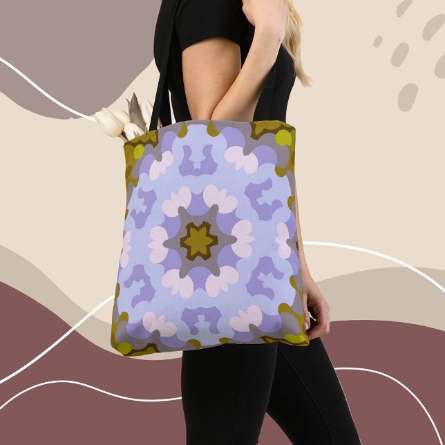 Retro Mandala Blume Gelb Blau und Lila (Von Creator hochgeladen)