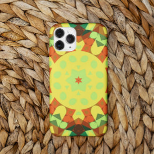 Retro Mandala Blume Gelb Orange und Grün Case-Mate iPhone Hülle