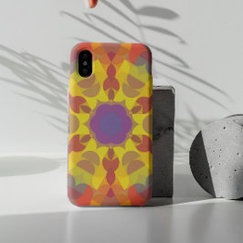 Retro Mandala Blume Gelb Orange und Lila Case-Mate iPhone Hülle