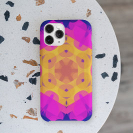 Retro Mandala Blume Gelb Rosa und Blau Case-Mate iPhone Hülle