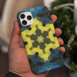 Retro Mandala Blume Gelb und Blau Case-Mate iPhone Hülle