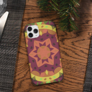 Retro-Mandala-Blume Lila Orange und Grün Case-Mate iPhone Hülle