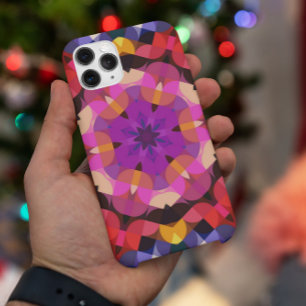 Retro Mandala Blume Lila Rosa und Gelb Case-Mate iPhone Hülle