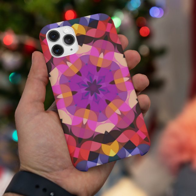 Retro Mandala Blume Lila Rosa und Gelb Case-Mate iPhone Hülle (Von Creator hochgeladen)