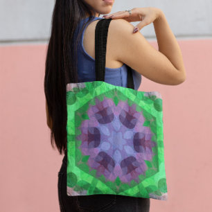 Retro Mandala Blume Lila und grün