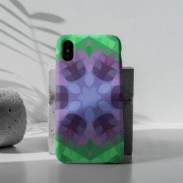 Retro Mandala Blume Lila und grün Case-Mate iPhone Hülle