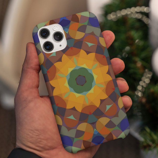Retro Mandala Blume Orange Blue und Green Case-Mate iPhone Hülle (Von Creator hochgeladen)