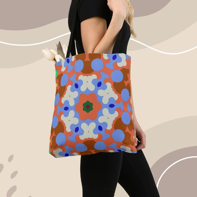 Retro Mandala Blume Orange Blue und Yellow (Von Creator hochgeladen)