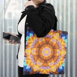 Retro Mandala Blume Orange Blue und Yellow