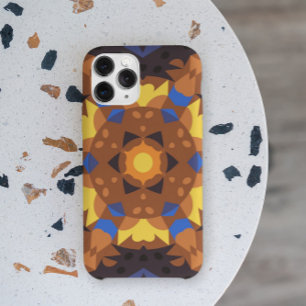 Retro-Mandala-Blume Orange Gelb und Blau Case-Mate iPhone Hülle