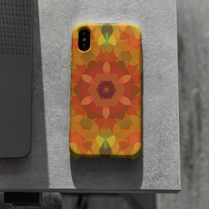 Retro Mandala Blume Orange Gelb und Grün Case-Mate iPhone Hülle