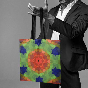 Retro-Mandala-Blume Orange Grün und Blau