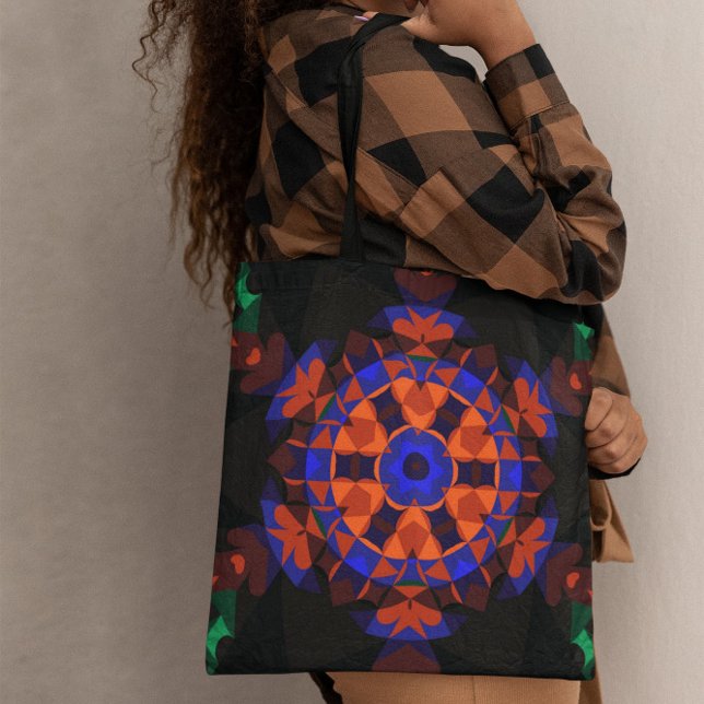 Retro Mandala Blume Orange und Blue (Von Creator hochgeladen)