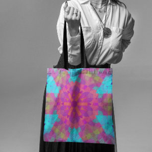 Retro Mandala Blume Rosa Blau und Lila