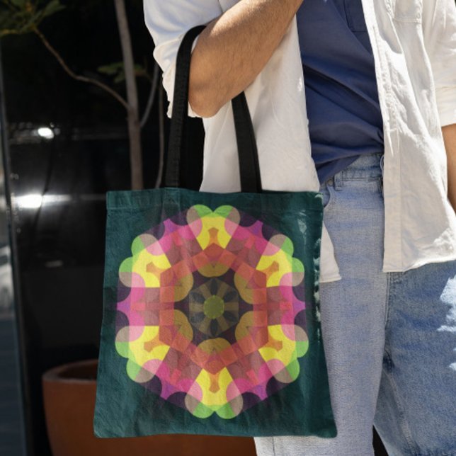Retro Mandala Blume Rosa Gelb und Grün (Von Creator hochgeladen)