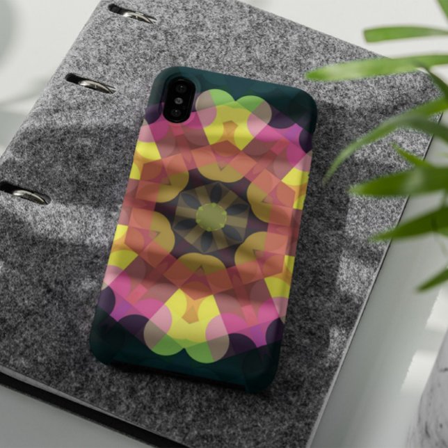 Retro Mandala Blume Rosa Gelb und Grün Case-Mate iPhone Hülle (Von Creator hochgeladen)