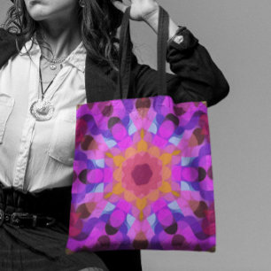 Retro Mandala Blume Rosa Orange und Lila