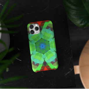 Retro-Mandala-Blume Rot und Grün Case-Mate iPhone Hülle
