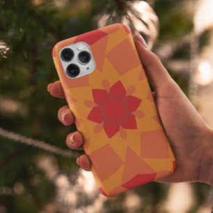Retro Mandala Blume Rot und Orange Case-Mate iPhone Hülle