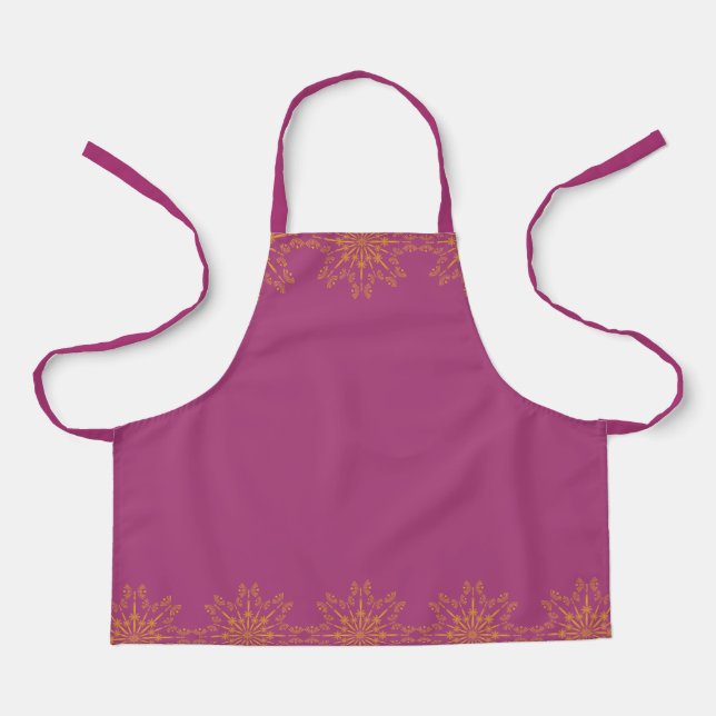 Retro Mandala Boysenberry Kleine Schürze (Vorderseite)