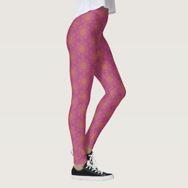 Retro Mandala Boysenberry Leggings (Rechts)