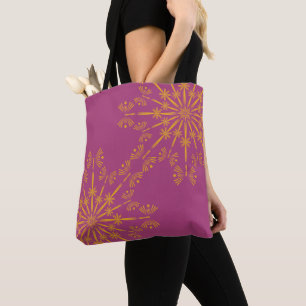 Retro Mandala Boysenberry Shoulder Tasche