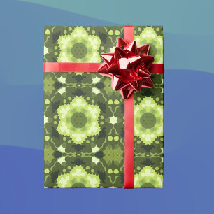 Retro Mandala Green Geschenkpapier