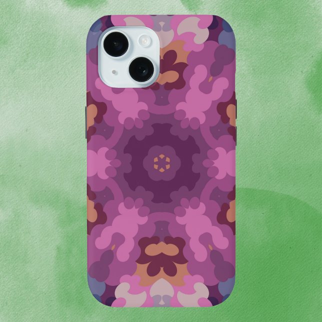 Retro Mandala Lila Rosa und Orange Case-Mate iPhone Hülle (Von Creator hochgeladen)