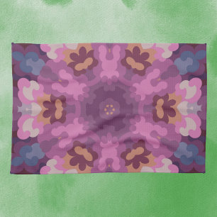 Retro Mandala Lila Rosa und Orange Geschirrtuch