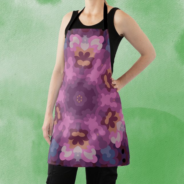 Retro Mandala Lila Rosa und Orange Schürze (Von Creator hochgeladen)