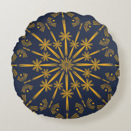Retro Mandala Mitternacht Rundkissen Rundes Kissen