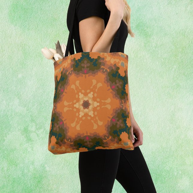 Retro Mandala Orange und Gelb (Von Creator hochgeladen)